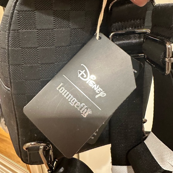 NWT Loungefly Black Disney Checkered Backpack - Picture 3 of 4